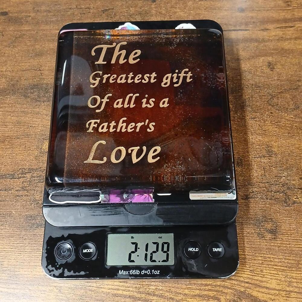 Vintage 6x6" Paperweight, 3lbs, The Greatest Gift Of All Is A Father's Love, Dad - Picture 4 of 4